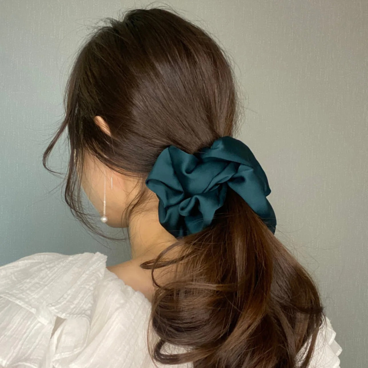 Luxury Satin Hair Scrunchie – Korean Style for Women & Girls