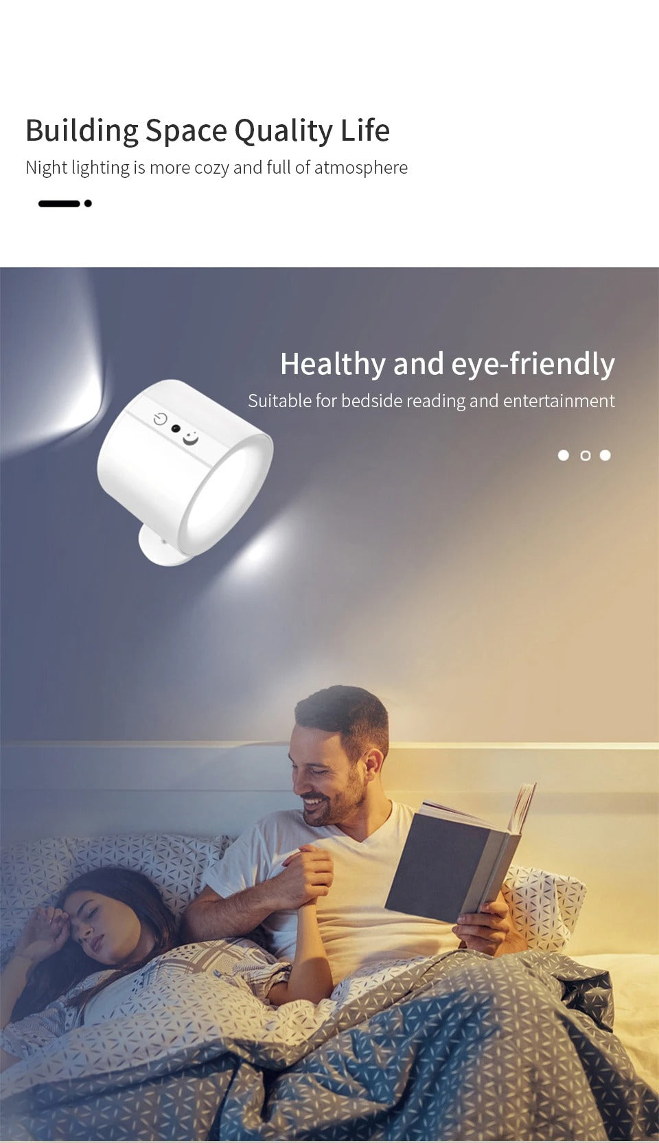 Magnetic LED Wall Lamp – Wireless, Touch-Control & 360° Rotatable