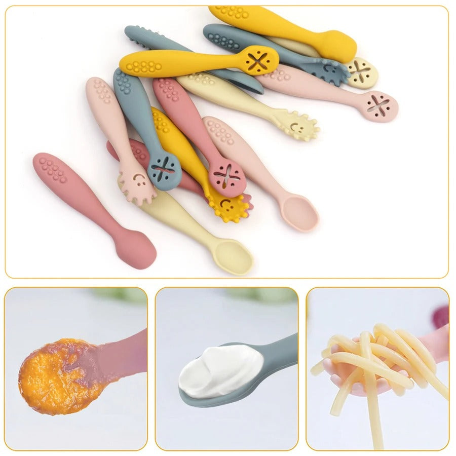 🥄 Silicone Baby Flatware – Safe, Gentle & Easy to Use