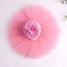 Outfits Girl Handmade Infant Tutu Skirt with Flower Headband Princess Clothes