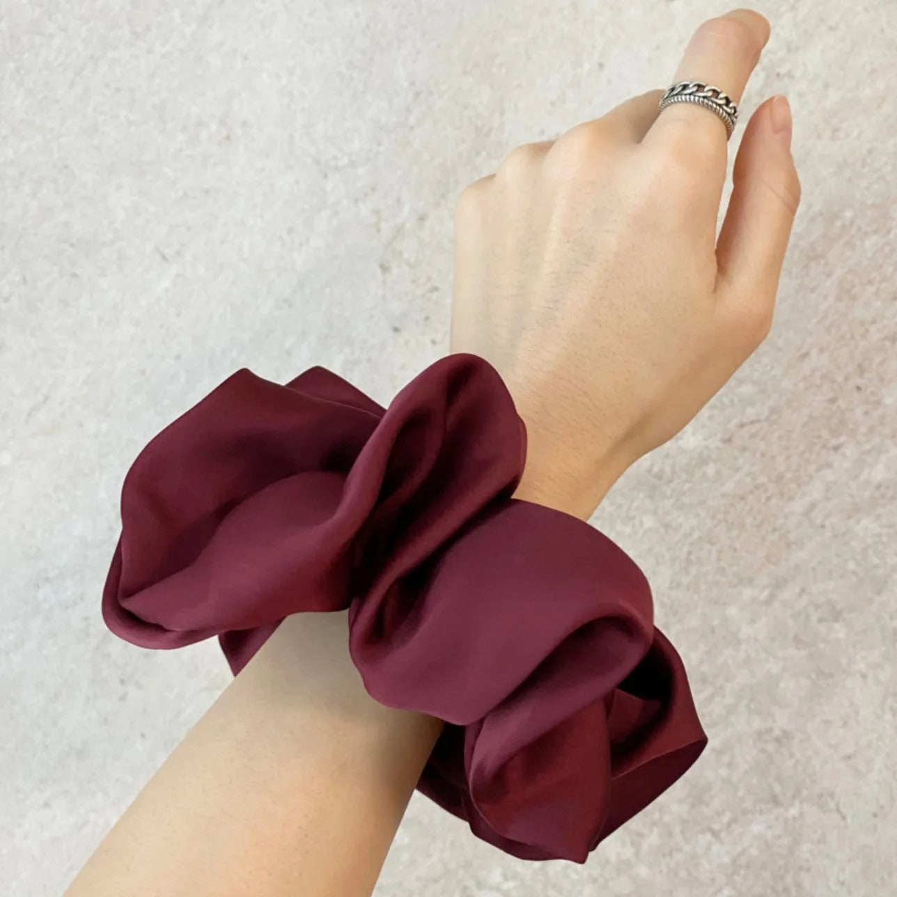 Luxury Satin Hair Scrunchie – Korean Style for Women & Girls