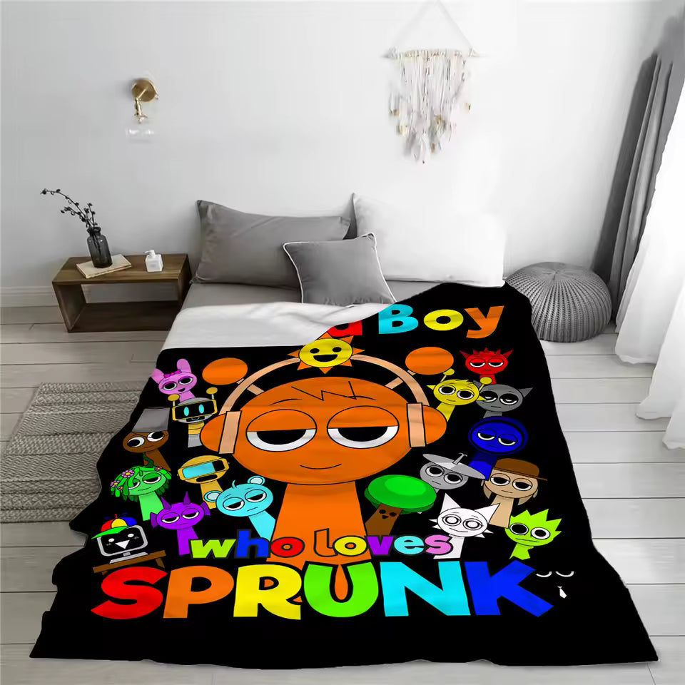 Soft Cartoon Flannel Blanket – Cozy Summer Essential