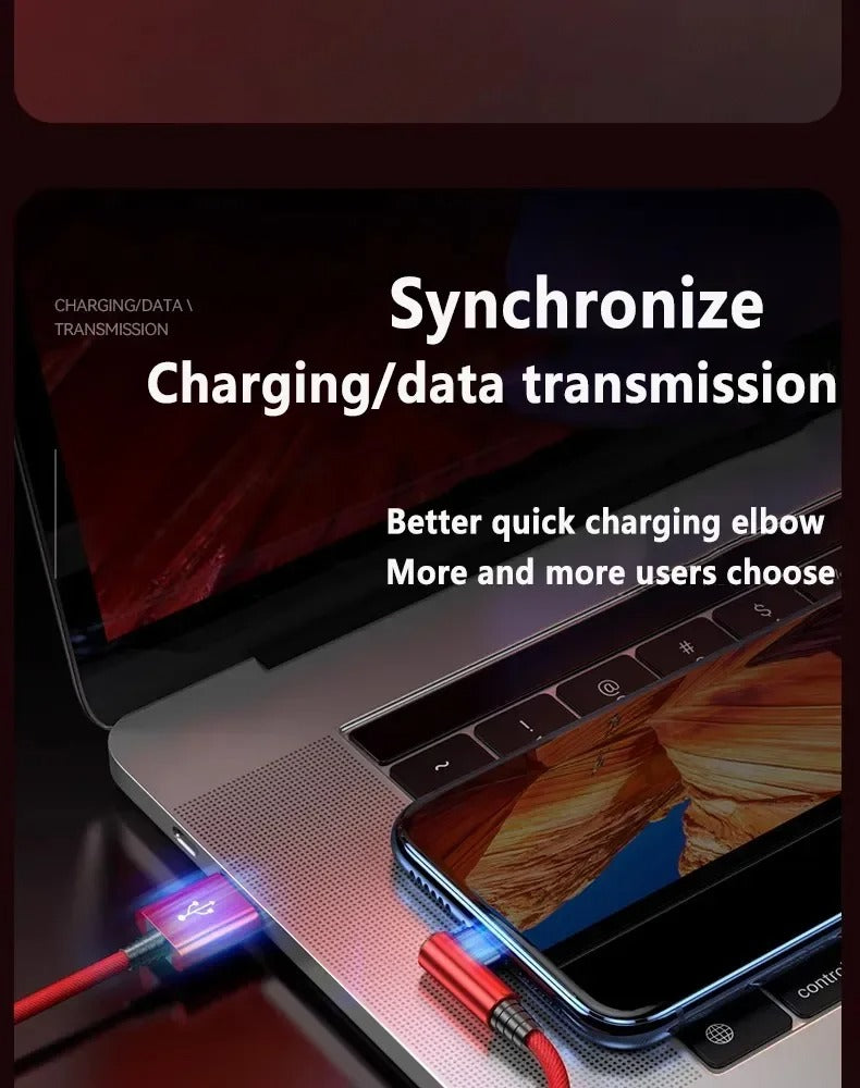 90° Fast Charging & Data Cable – Type-C to USB-A