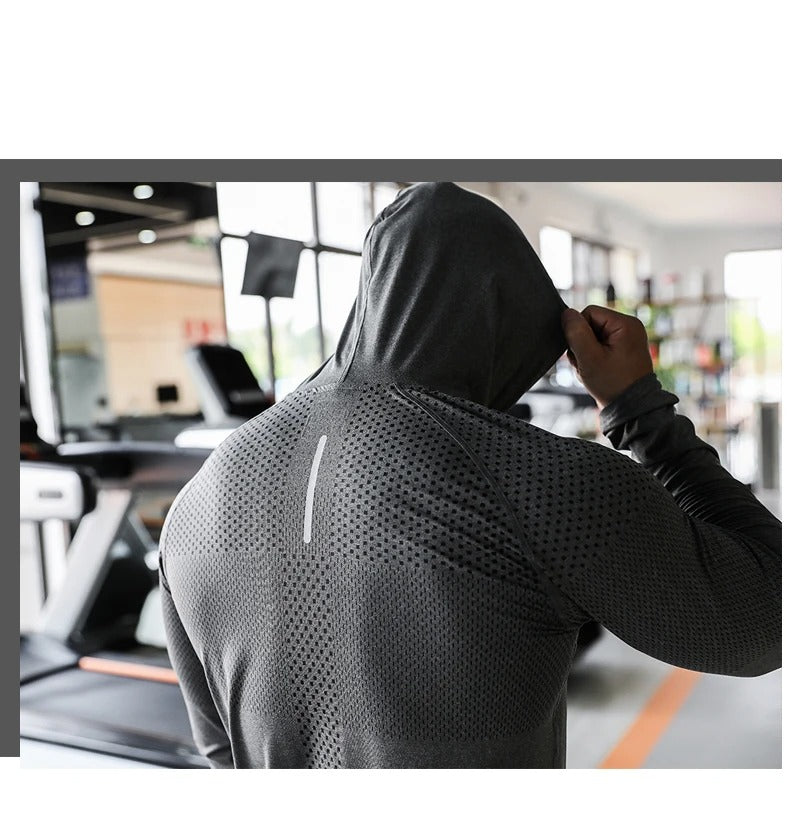 Mens Fitness Tracksuit Running Sport Hoodie Gym Joggers Hooded