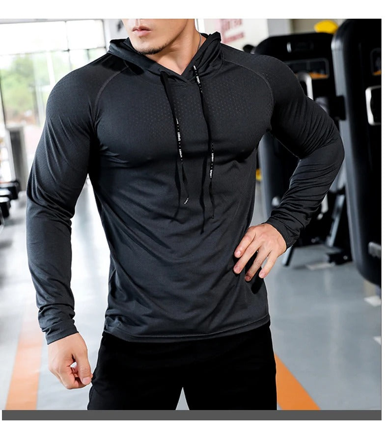 Mens Fitness Tracksuit Running Sport Hoodie Gym Joggers Hooded