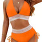 2025 Textured Bikini Set – High Waist, Wire-Free & Stylish