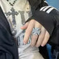 Men’s Cross Cocktail Ring – Modern Punk Statement