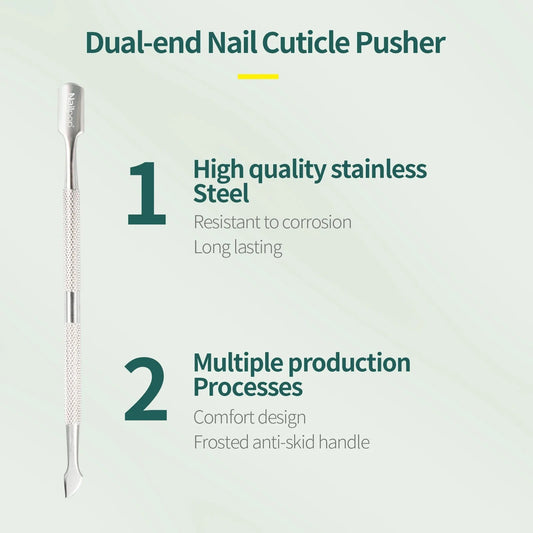 Nailpop Professional Stainless Steel Nail Cutter Scissors & Cuticle Pusher Remover Kit