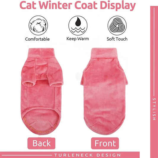 Premium Turtleneck Fleece Sweater for Cats & Small Dogs – Ultra-Warm Winter Wear