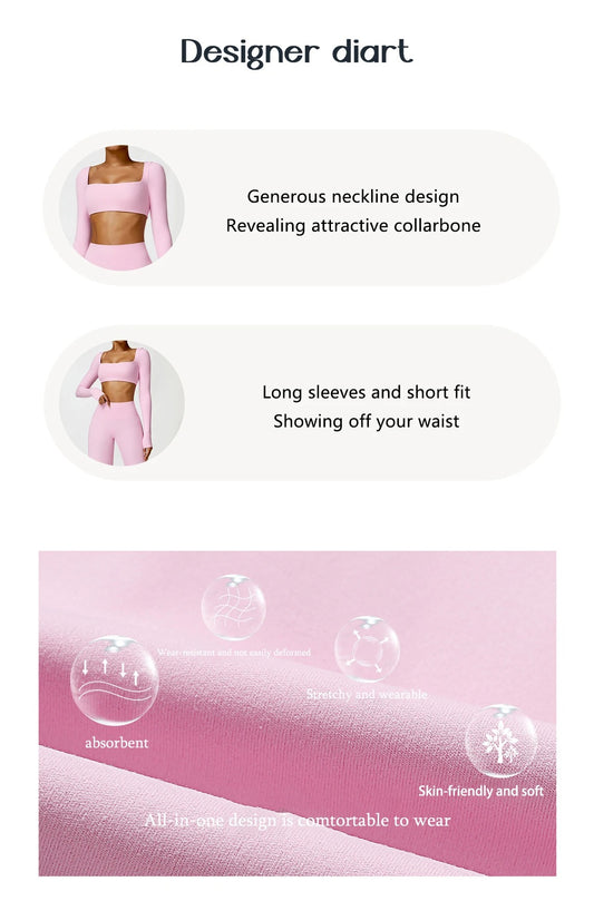 Women’s Performance Long Sleeve Yoga Top – Quick Dry, Breathable & Sleek