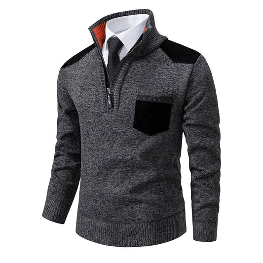 Men’s Thick Knit Turtleneck Pullover – Winter Smart Casual Style