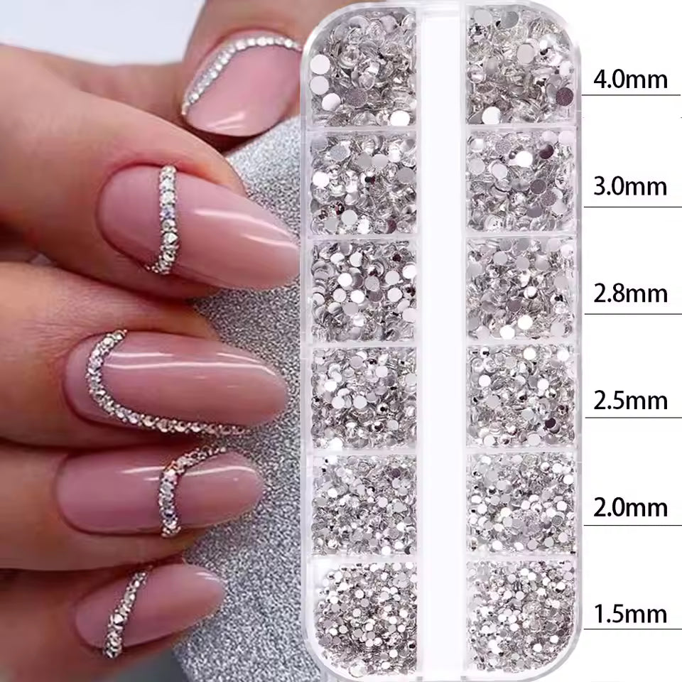MINGLEE Crystal Glass Rhinestones for Nail Art & DIY – Mixed Flatback SS4-SS16
