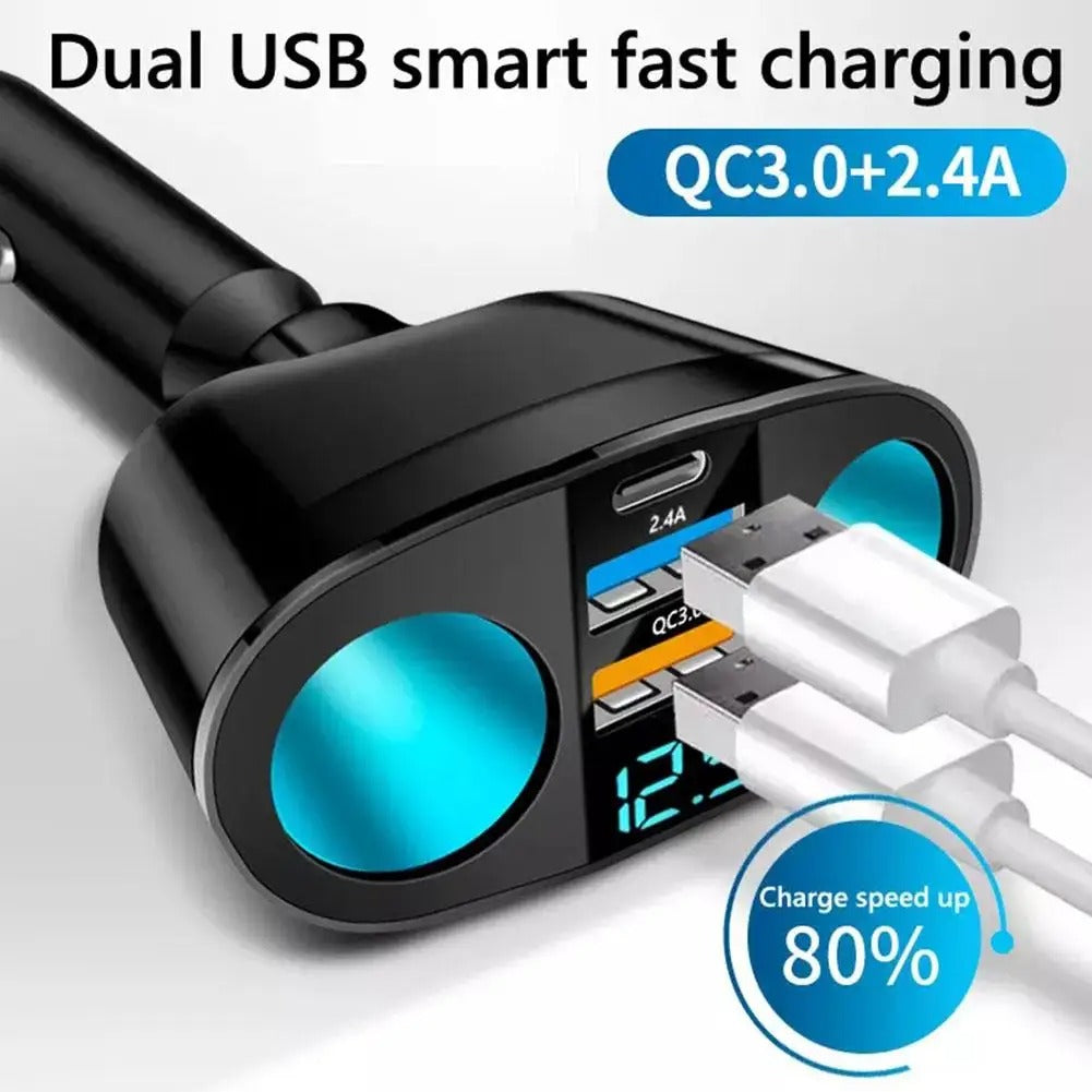 Car Cigarette Lighter Charger – Fast Charge | Multi-Port Power Hub