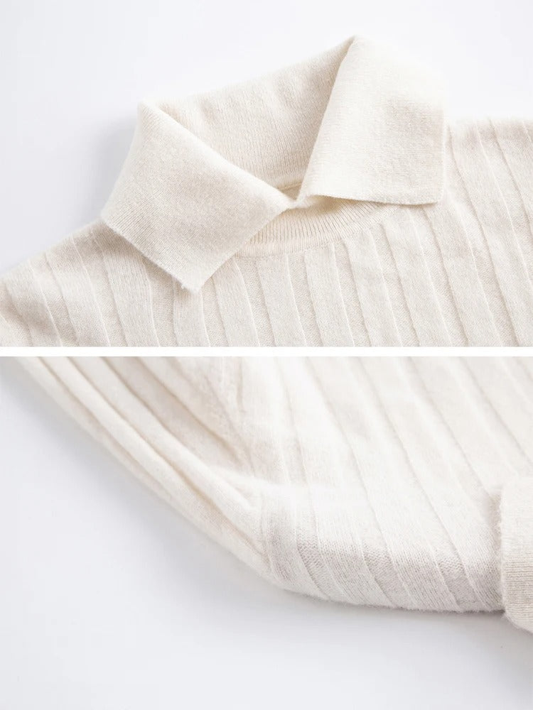 ZJAISS Women’s Polo Collar Knit Sweater – Cozy Chic for Autumn/Winter