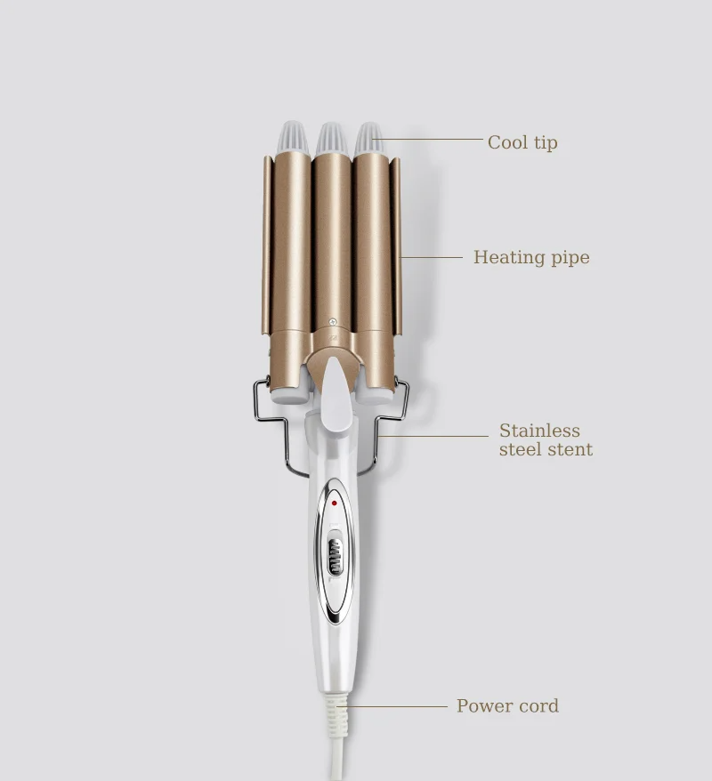 Professional Triple Barrel Hair Waver – Ceramic Tourmaline Styling Tool