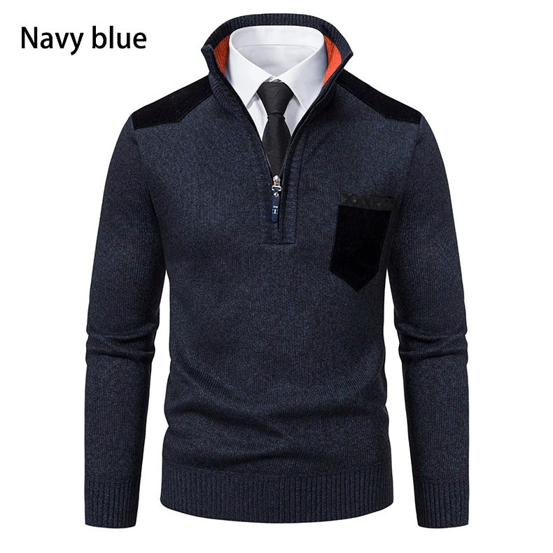 Men’s Thick Knit Turtleneck Pullover – Winter Smart Casual Style