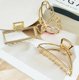 Fashion Simple Gold Hair Claw Clip Butterfly Geometric Elegant Hair Clip