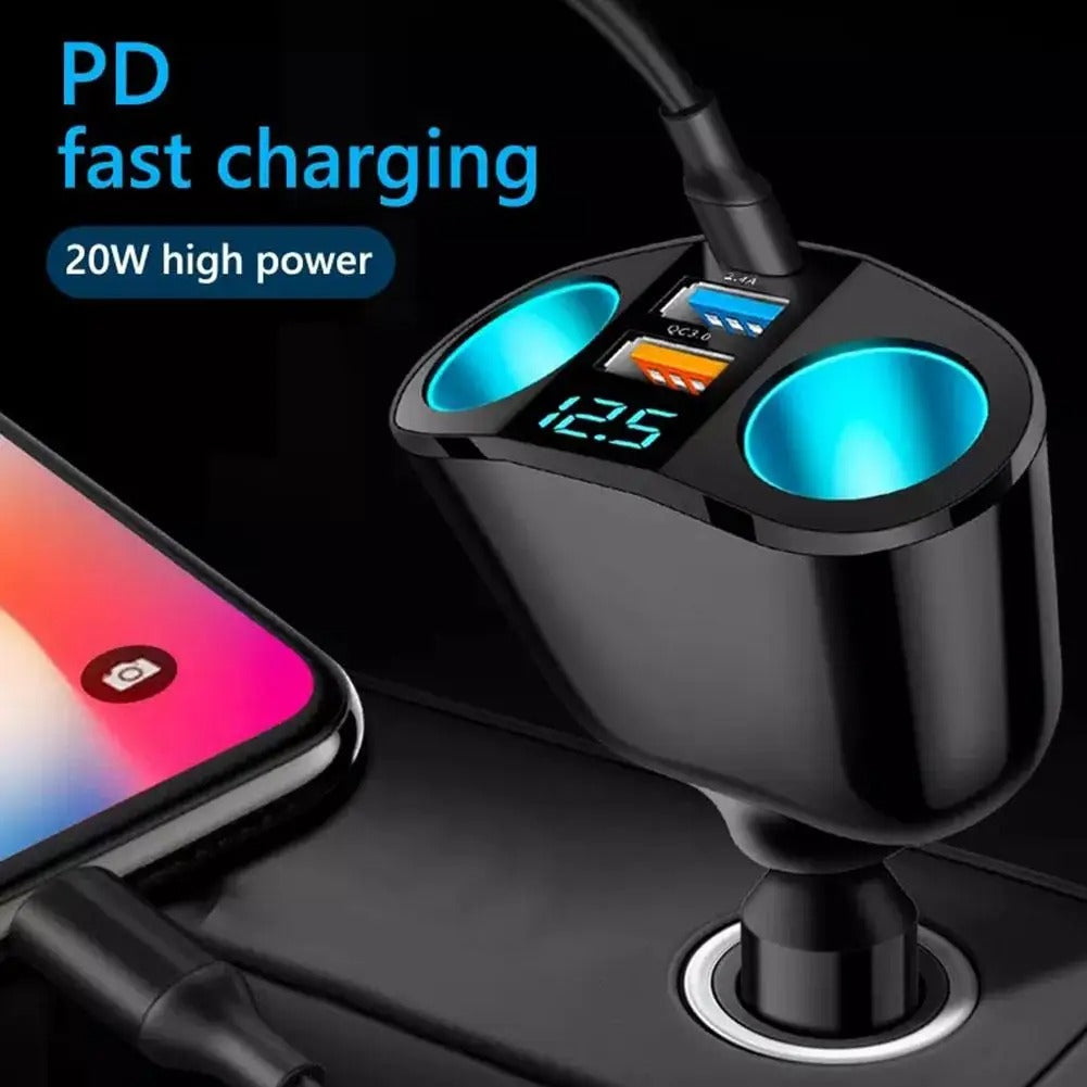 Car Cigarette Lighter Charger – Fast Charge | Multi-Port Power Hub