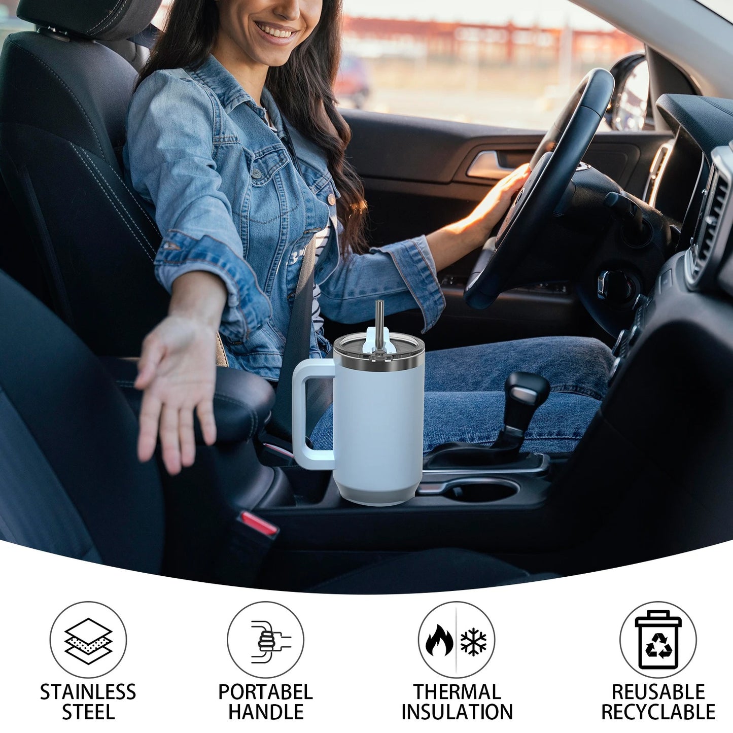 Watersy 40oz/30oz Stainless Steel Insulated Tumbler – Leakproof & Travel-Ready