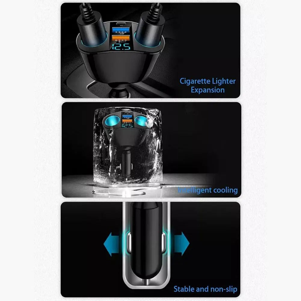 Car Cigarette Lighter Charger – Fast Charge | Multi-Port Power Hub