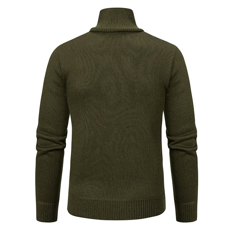 Men’s Thick Knit Turtleneck Pullover – Winter Smart Casual Style