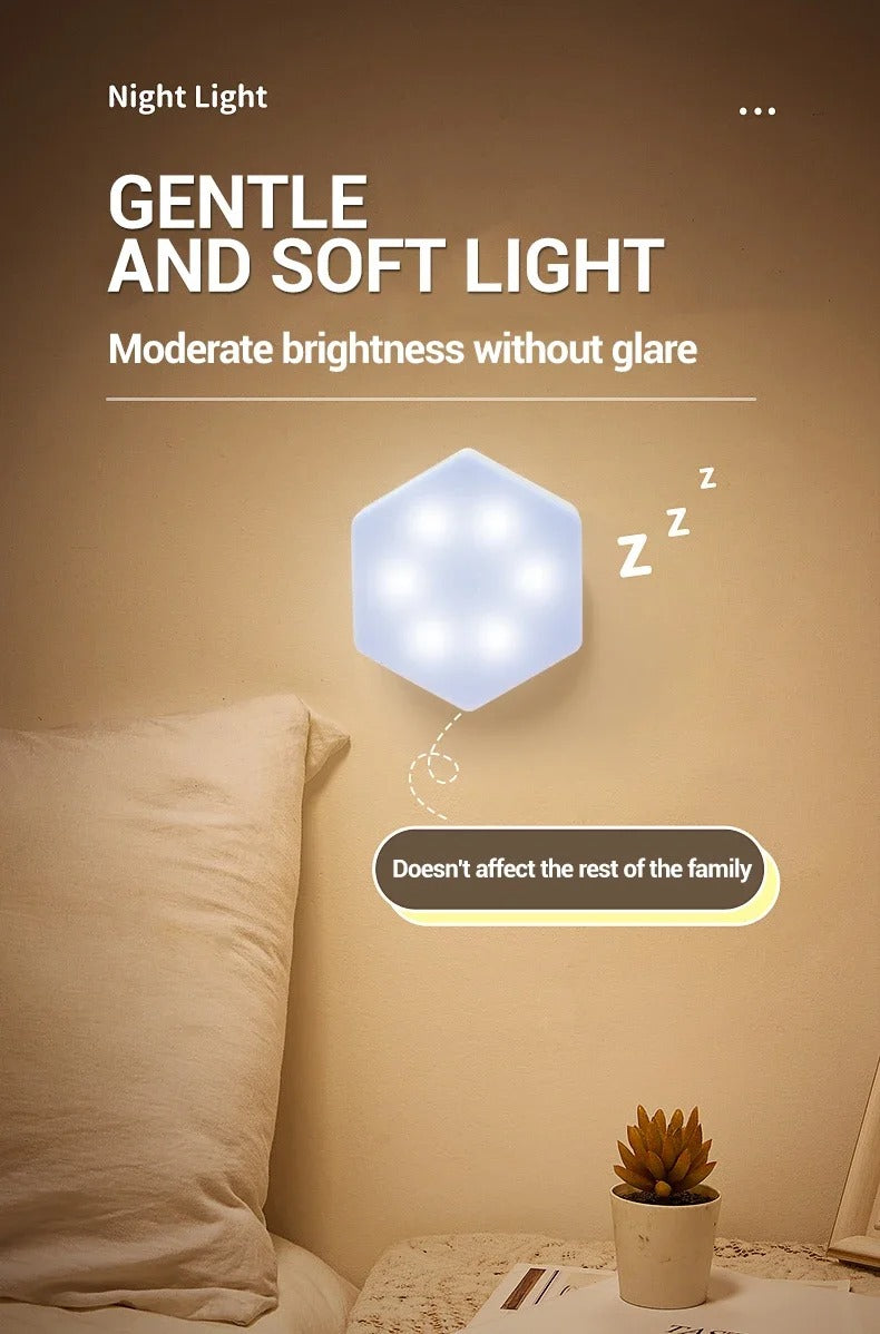 Quantum Hexagon Touch LED Wall Light – Modular, Magnetic & Smart Lighting