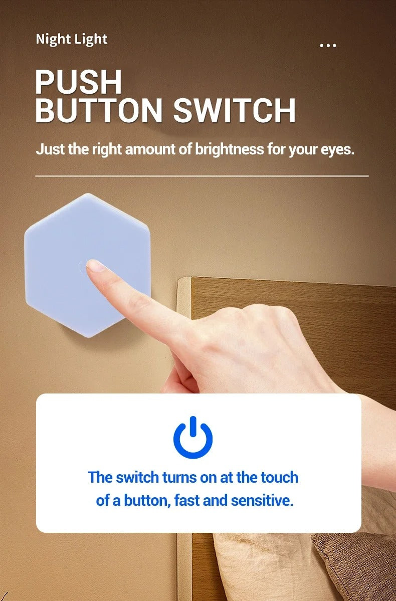 Quantum Hexagon Touch LED Wall Light – Modular, Magnetic & Smart Lighting