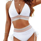 2025 Textured Bikini Set – High Waist, Wire-Free & Stylish