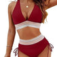 2025 Textured Bikini Set – High Waist, Wire-Free & Stylish