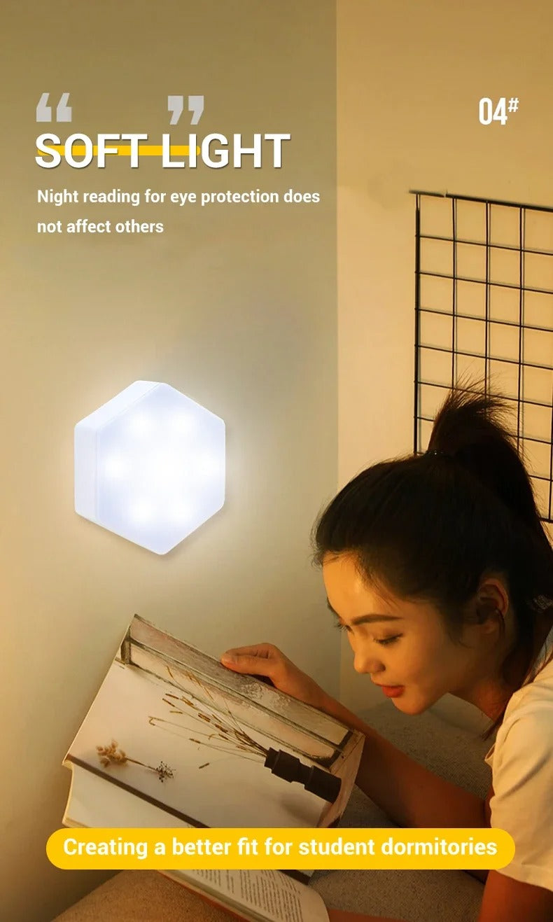 Quantum Hexagon Touch LED Wall Light – Modular, Magnetic & Smart Lighting