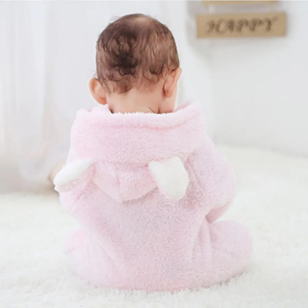 Winter Baby Romper – Cozy Fleece Jumpsuit with Hood