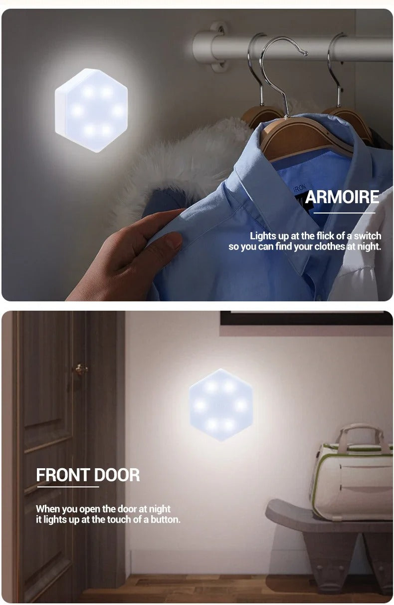 Quantum Hexagon Touch LED Wall Light – Modular, Magnetic & Smart Lighting