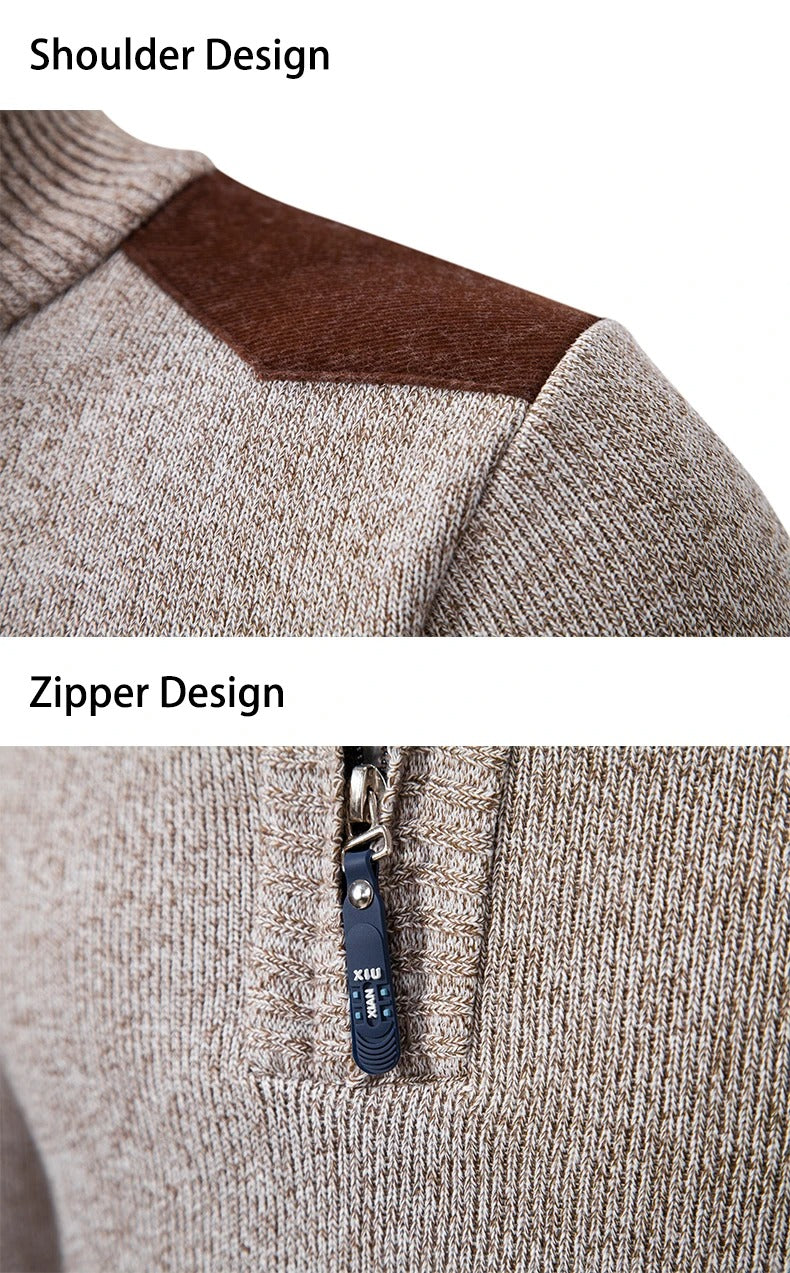 Men’s Thick Knit Turtleneck Pullover – Winter Smart Casual Style