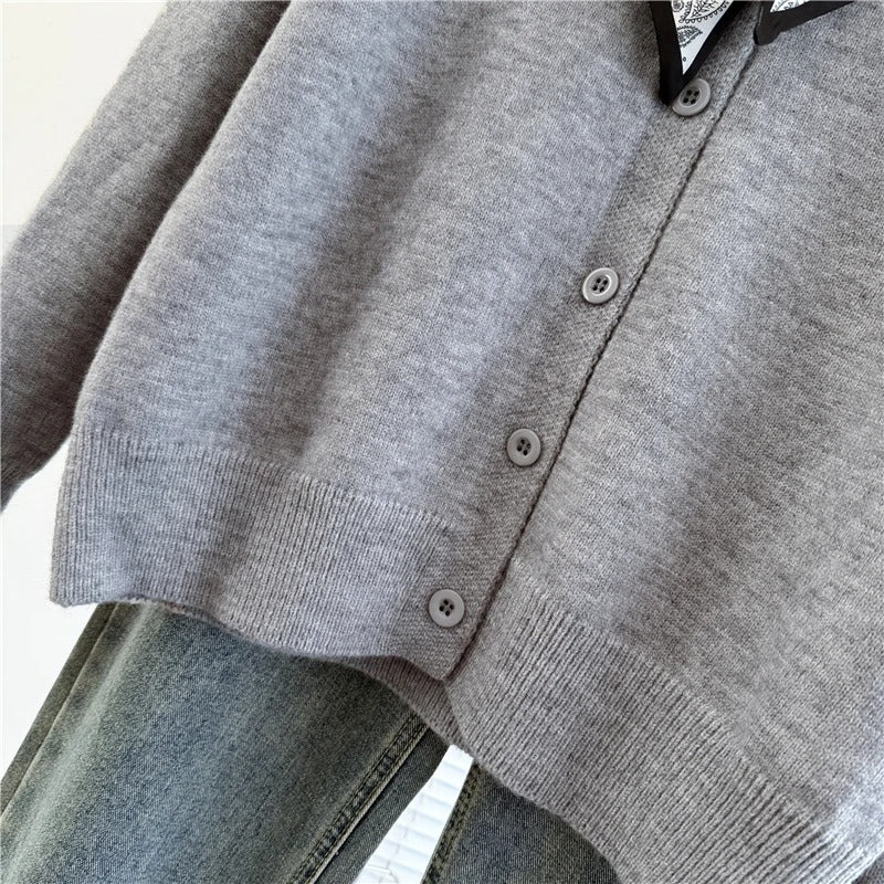 Women’s Solid Knit Button-Down Sweater – ZJAISS