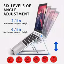 XMSJ Ergonomic Aluminum Laptop Stand – Adjustable, Portable & Heat-Smart