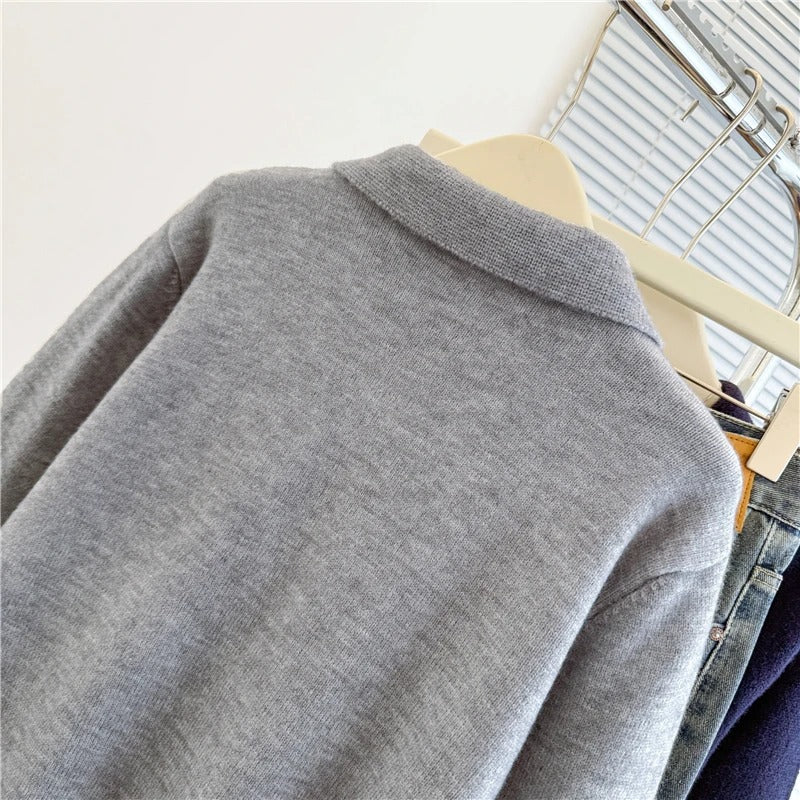 Women’s Solid Knit Button-Down Sweater – ZJAISS