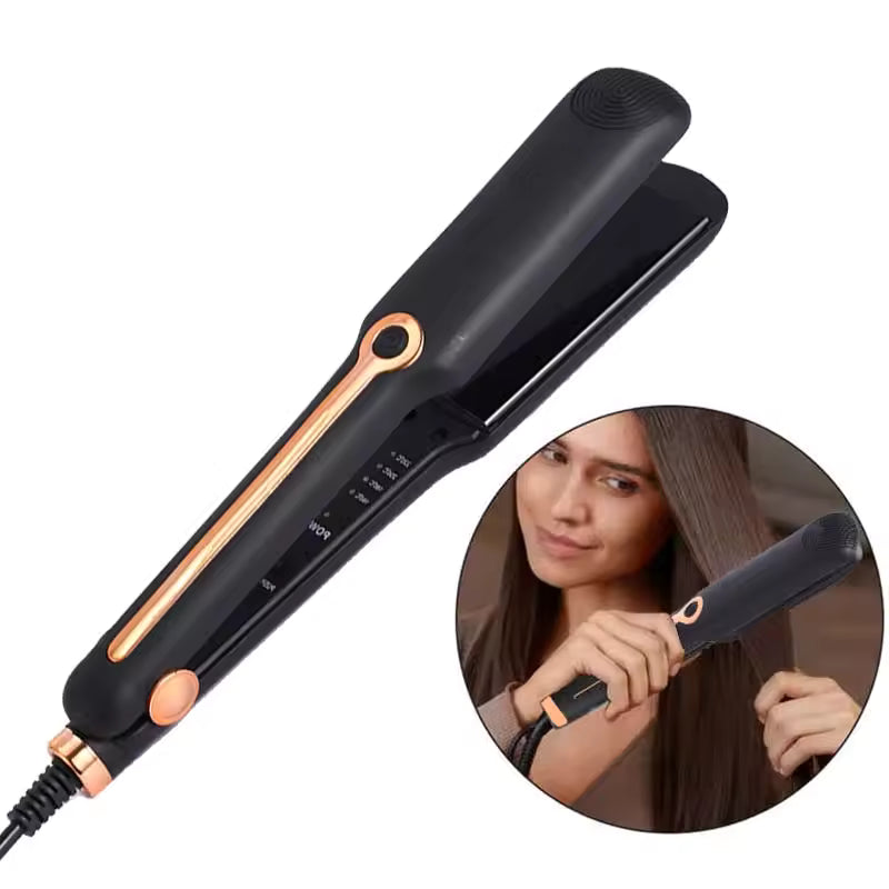 ROFAELEC 2-in-1 Hair Straightener & Curler – Wide Plate Styling Tool