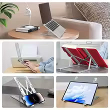XMSJ Ergonomic Aluminum Laptop Stand – Adjustable, Portable & Heat-Smart