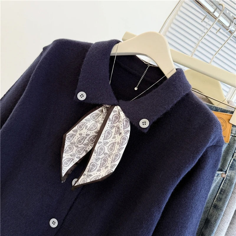 Women’s Solid Knit Button-Down Sweater – ZJAISS