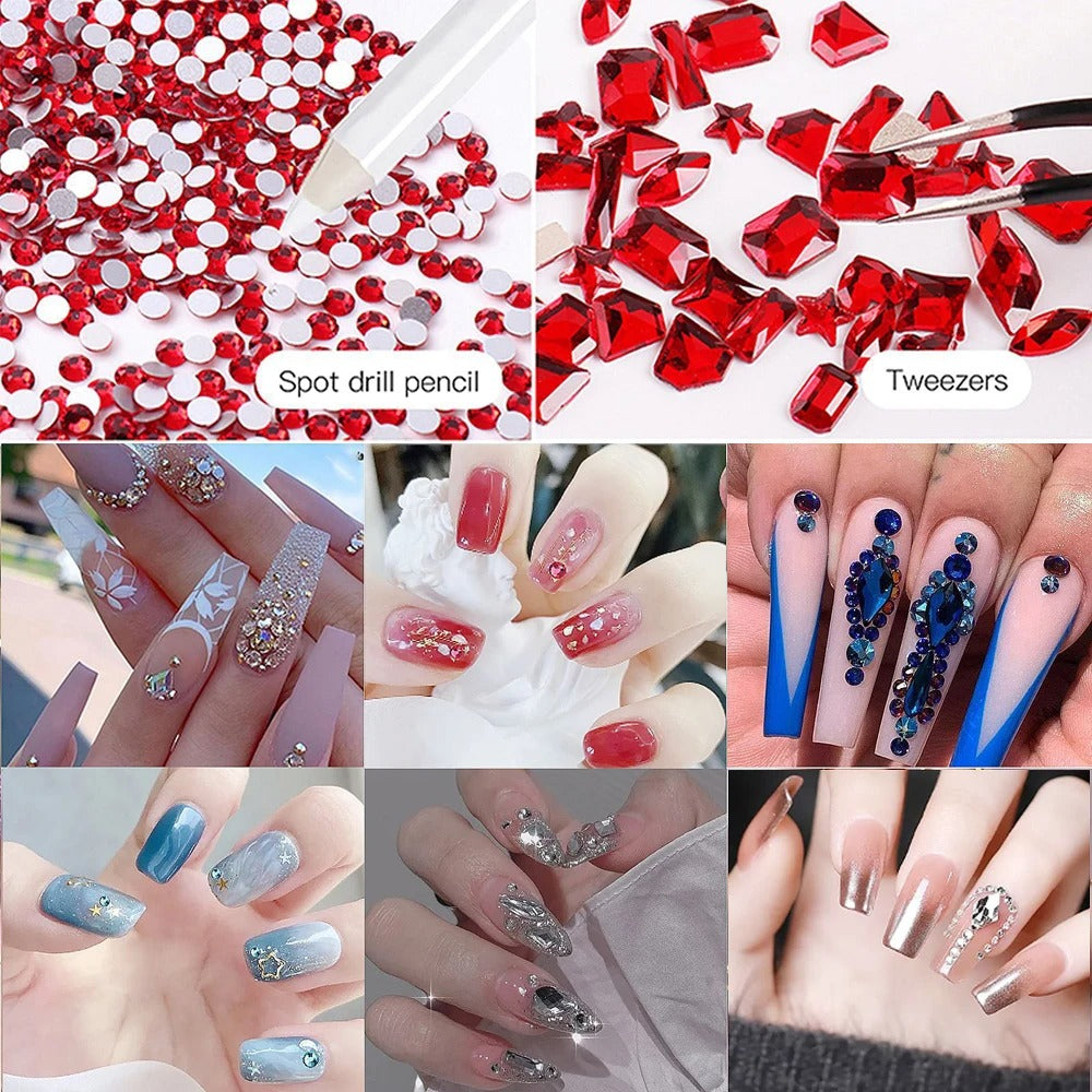 MINGLEE Crystal Glass Rhinestones for Nail Art & DIY – Mixed Flatback SS4-SS16