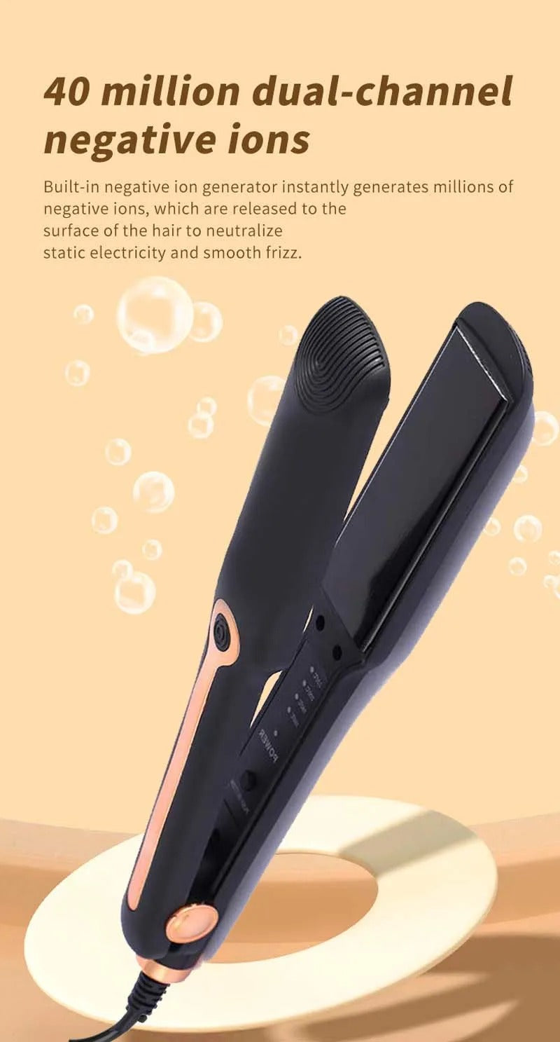 ROFAELEC 2-in-1 Hair Straightener & Curler – Wide Plate Styling Tool
