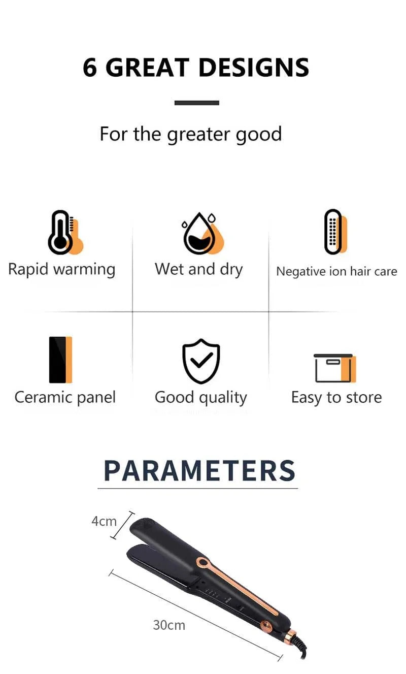 ROFAELEC 2-in-1 Hair Straightener & Curler – Wide Plate Styling Tool