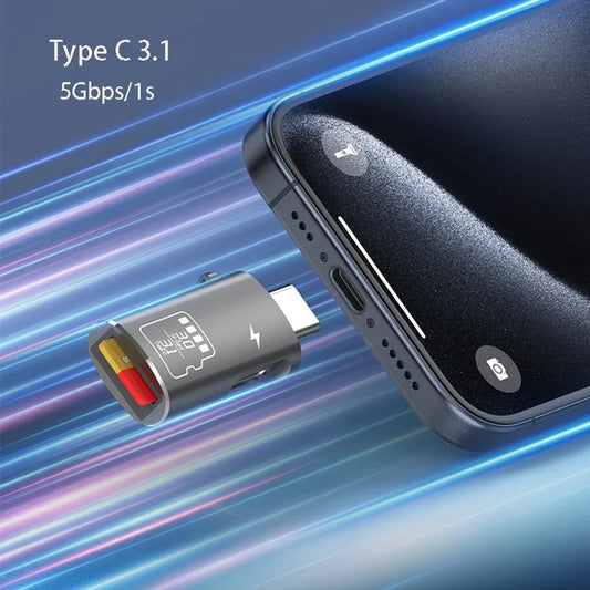 Type C 3.1 High-Speed Micro SD TF Card Reader