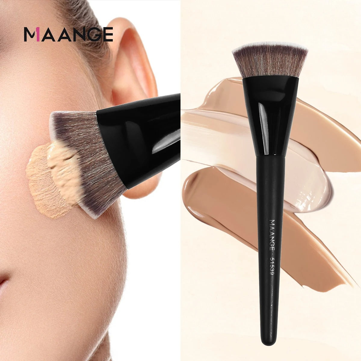 MAANGE Flat Top Kabuki Foundation Brush – 1-Piece Pro Makeup Essential