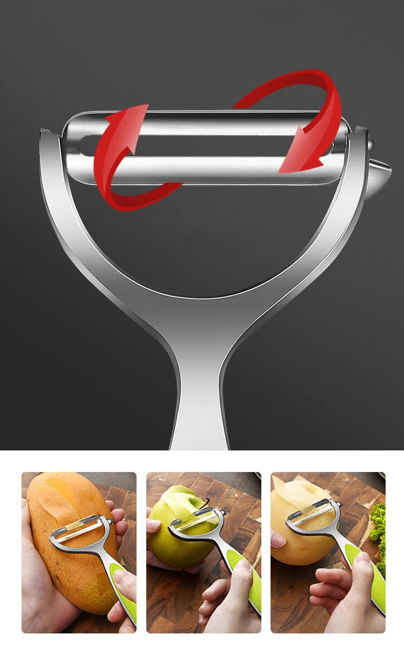 Sleek Multi-Functional Stainless Steel Vegetable & Fruit Peeler