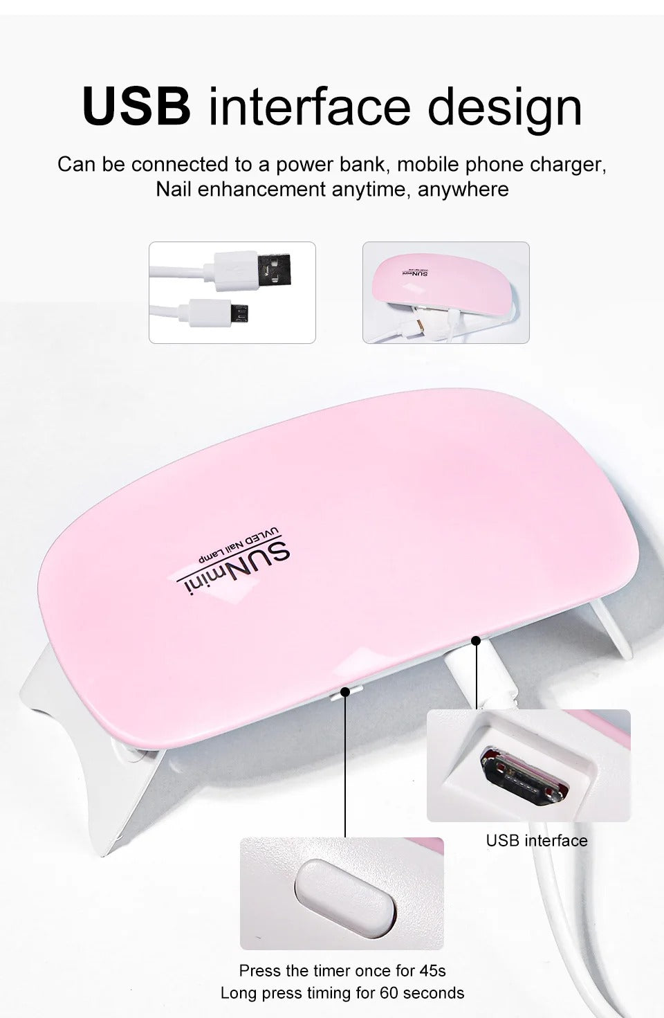 Limegirl Mini LED Nail Lamp – 6W Portable UV/LED Dryer