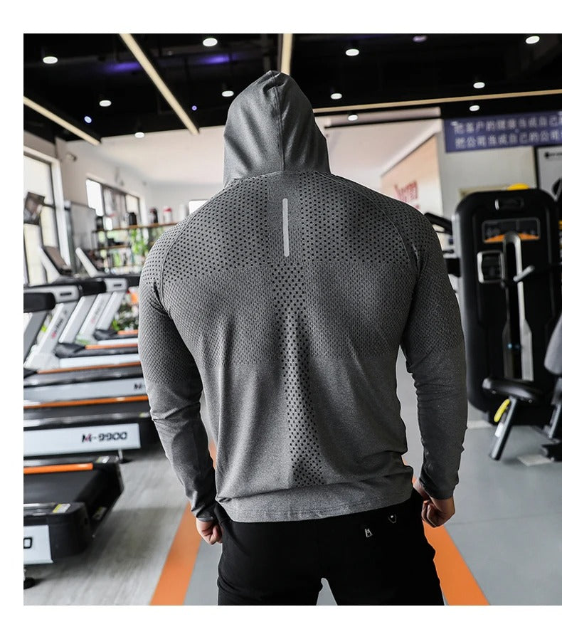 Mens Fitness Tracksuit Running Sport Hoodie Gym Joggers Hooded
