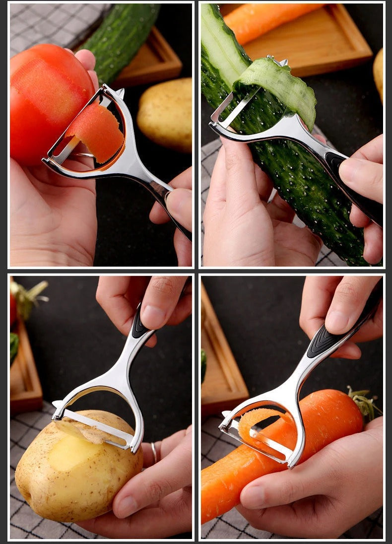Sleek Multi-Functional Stainless Steel Vegetable & Fruit Peeler