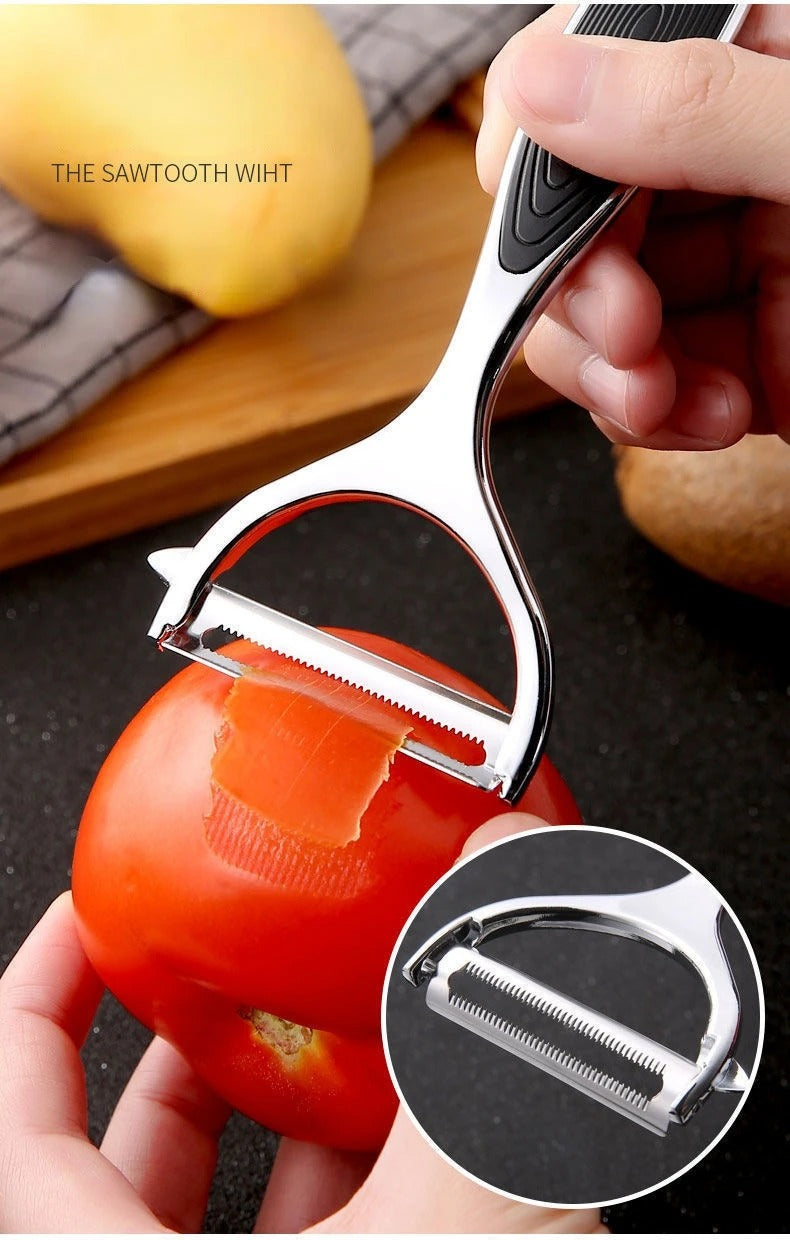 Sleek Multi-Functional Stainless Steel Vegetable & Fruit Peeler