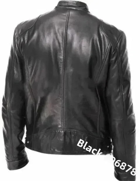🖤 Men’s Moto-Inspired PU Leather Jacket – Street Luxe Edit